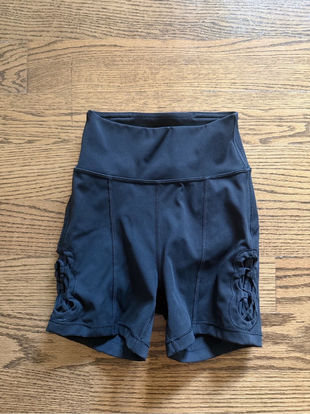 lululemon athletica Black High-Rise Athletic Shorts with Side Lattice